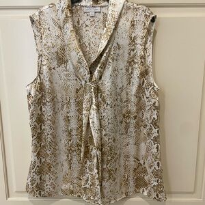Tahari Snake Print Tie-Front Blouse